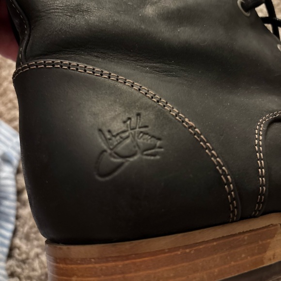 John Fluevog 240 Wagons Mateo oval  Toe Mens Black tie Hight  Boots US 10.5 - Picture 9 of 13